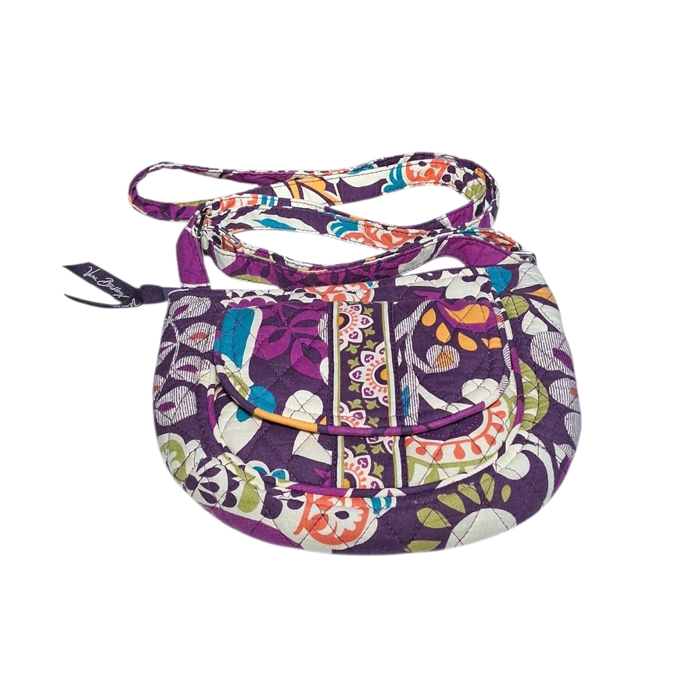 Vera Bradley Plum Crazy Hipster Crossbody Shoulder Bag Purple